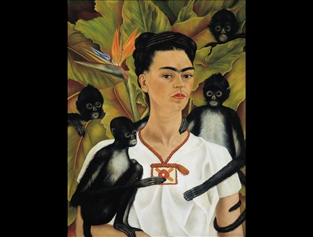 Frida Kahlo con scimmie