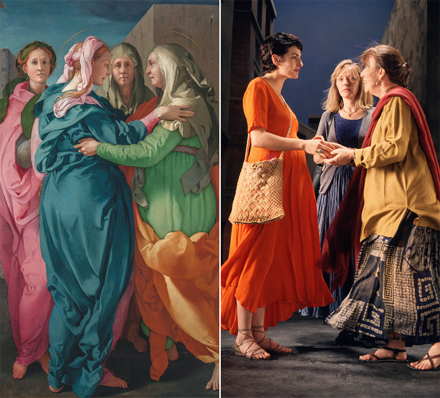 Pontormo, Visitazione - Bill Viola, The Greeeting