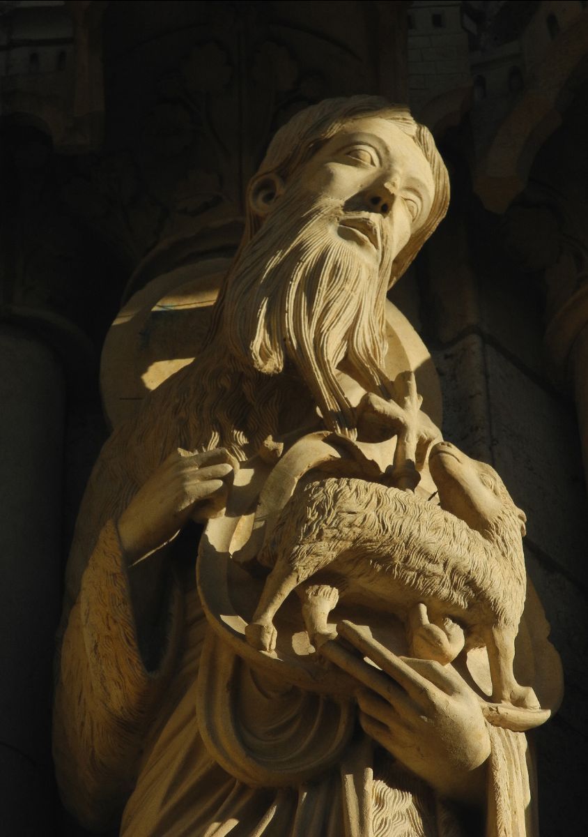 S. Giovanni Battista e l’agnello, portale settentrionale della Cattedrale di Chartres, primo quarto del 13° secolo